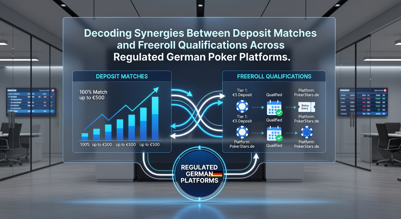 Illustration der Verbindungen zwischen Einzahlungsboni und Freeroll-Qualifikationen auf deutschen Poker-Plattformen