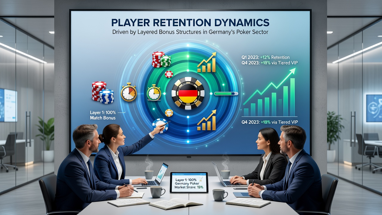 Grafische Darstellung von Spieler-Retention-Kurven in Abhängigkeit von Bonus-Layern im deutschen Markt