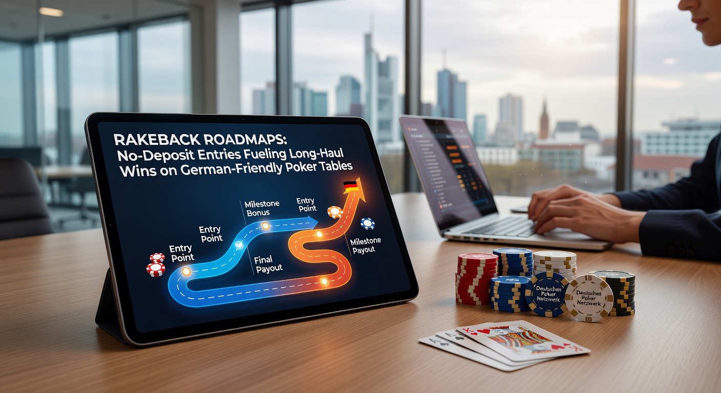 Grafik einer Rakeback-Roadmap mit No-Deposit-Einstiegen und Pokertischen im Fokus